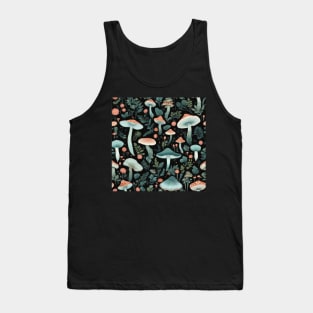 Magic Mushrooms Night Garden Seamless Pattern Tank Top